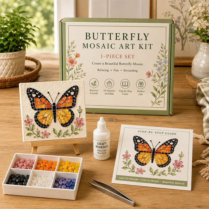 Floral Watering Can Mosaic Art Kit