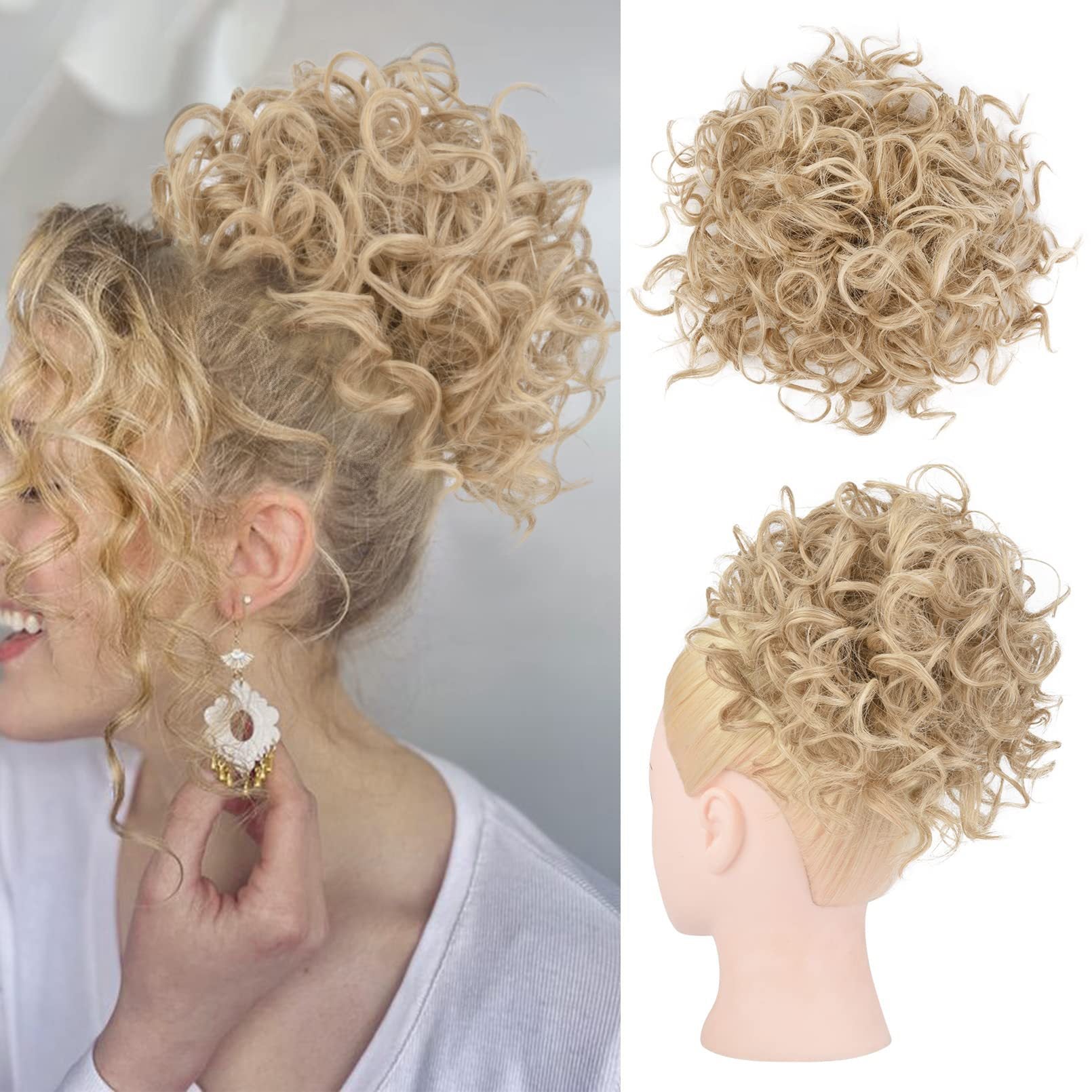 Curly Bun Hair Piece – Easy Drawstring Hair Extension for Natural-Looking Styles