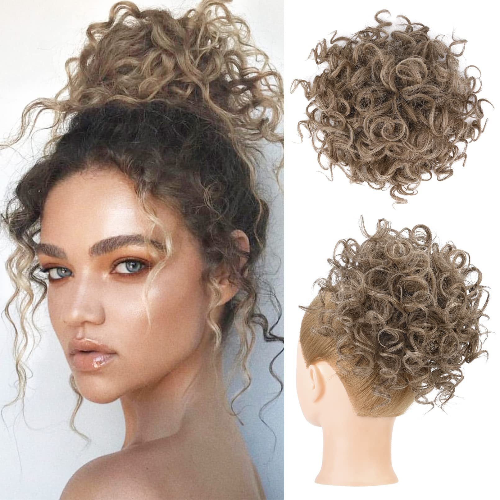 Curly Bun Hair Piece – Easy Drawstring Hair Extension for Natural-Looking Styles