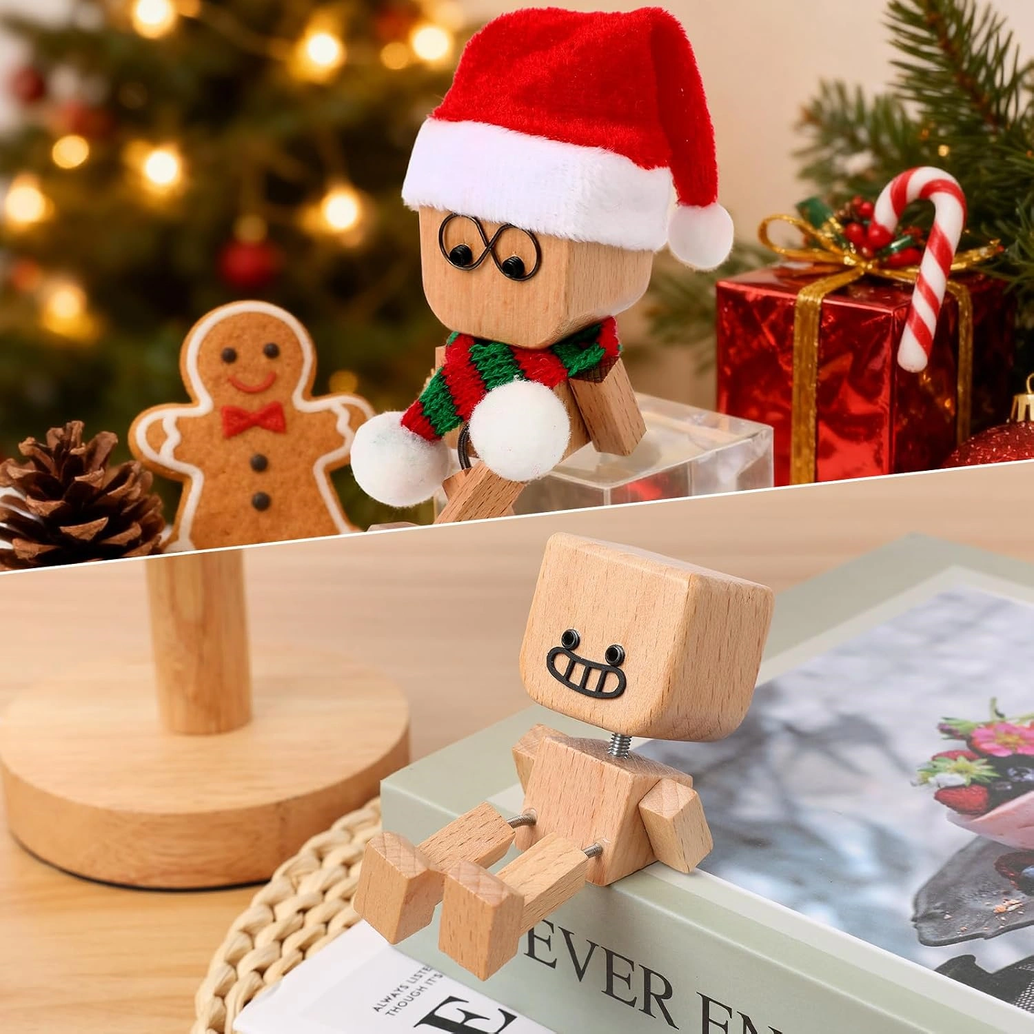 Shaking Feet Wooden Doll - Sways with 12 Pcs Magnetic Expressions