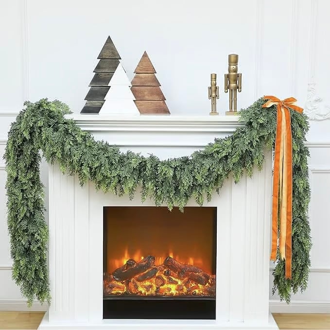 ⛄Holiday Artificial Cypress Leaf Vine Wreath🎄(1.8m)