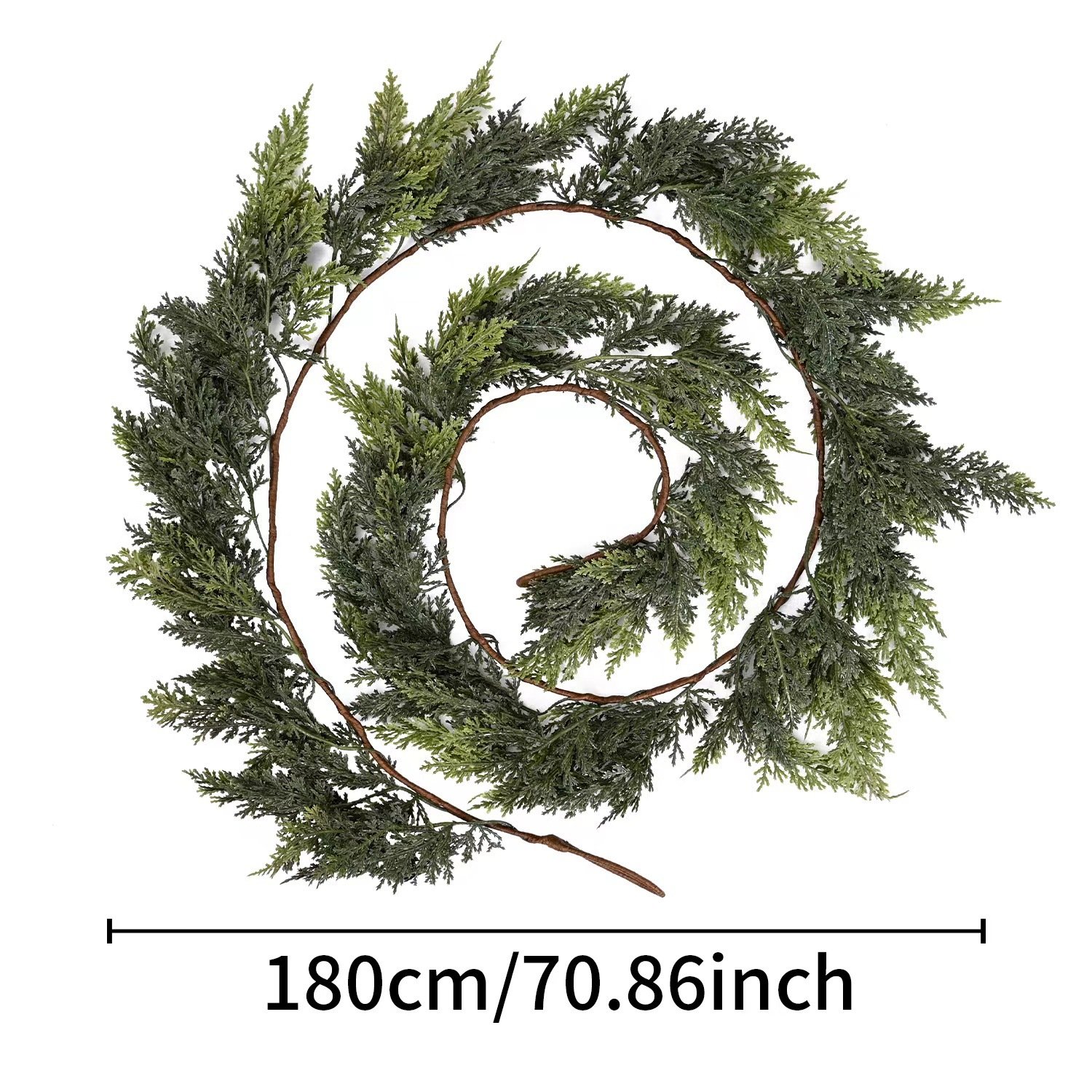 ⛄Holiday Artificial Cypress Leaf Vine Wreath🎄(1.8m)