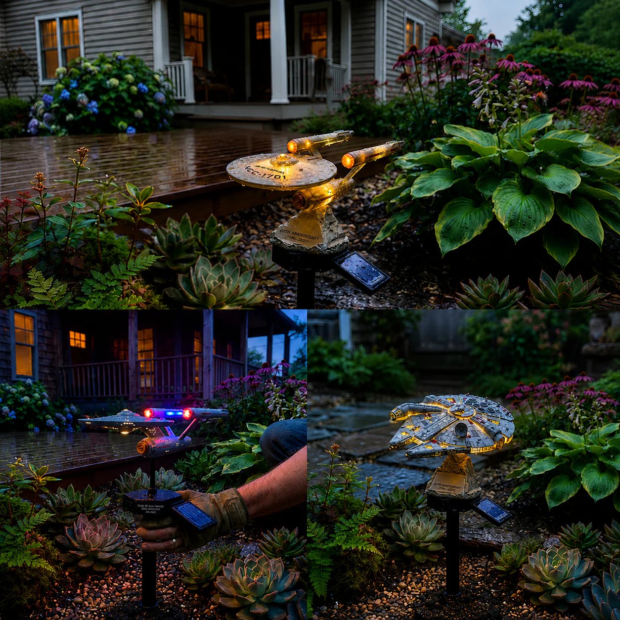 🚀 Sci-Fi Starship Solar Garden Light ✨ Turn Your Garden Into a Galactic Escape
