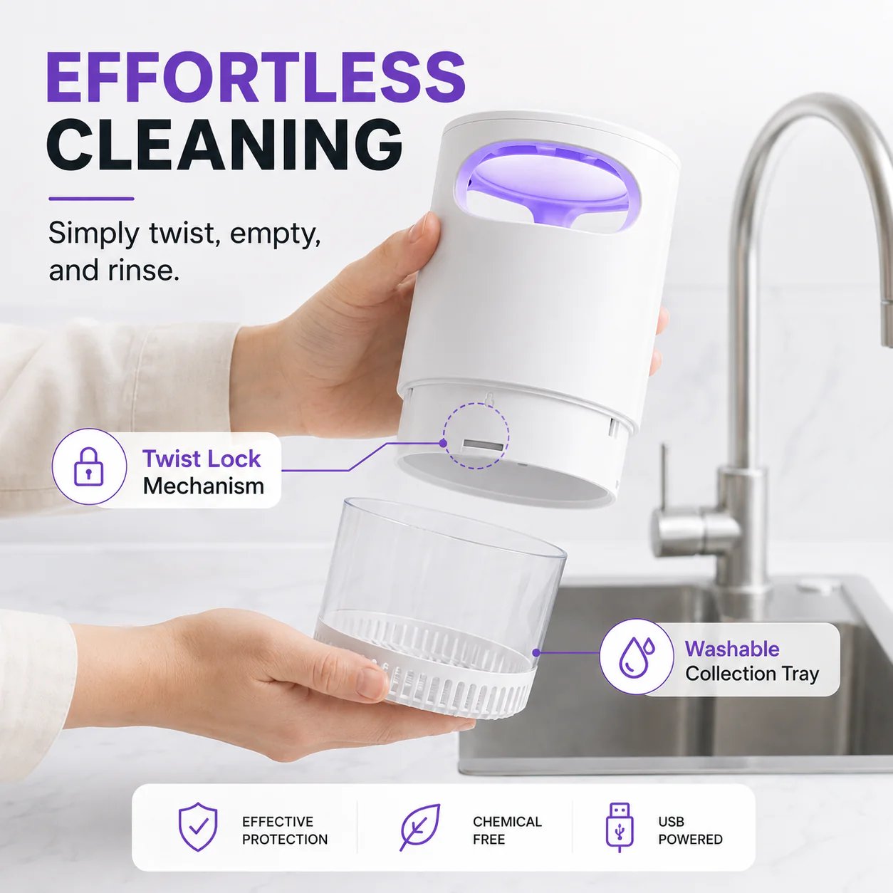 🦟 UV Mosquito Killer Lamp – Quiet, USB Powered, Chemical-Free Protection for Home & Bedroom 🔇🌙