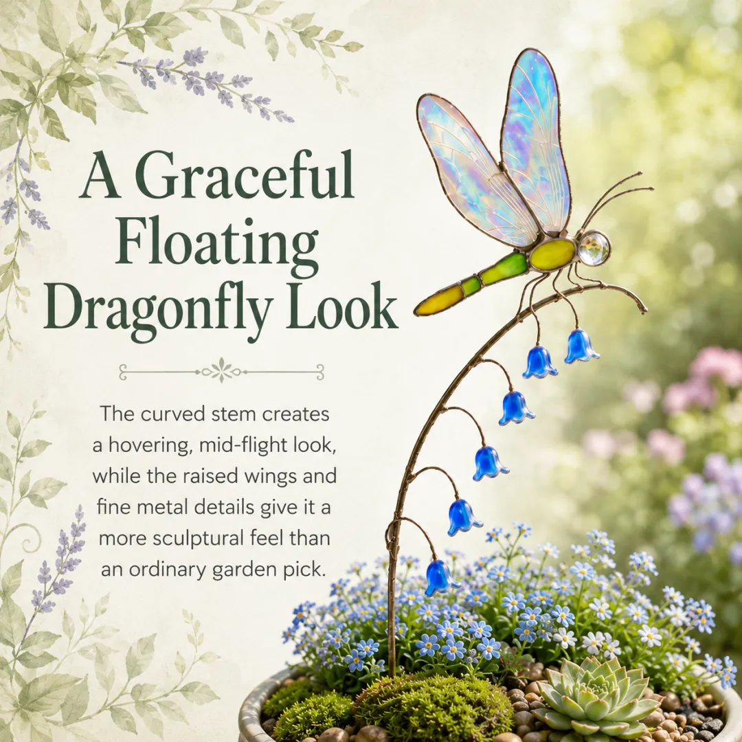 🦋Dragonfly Bluebell Garden Stake