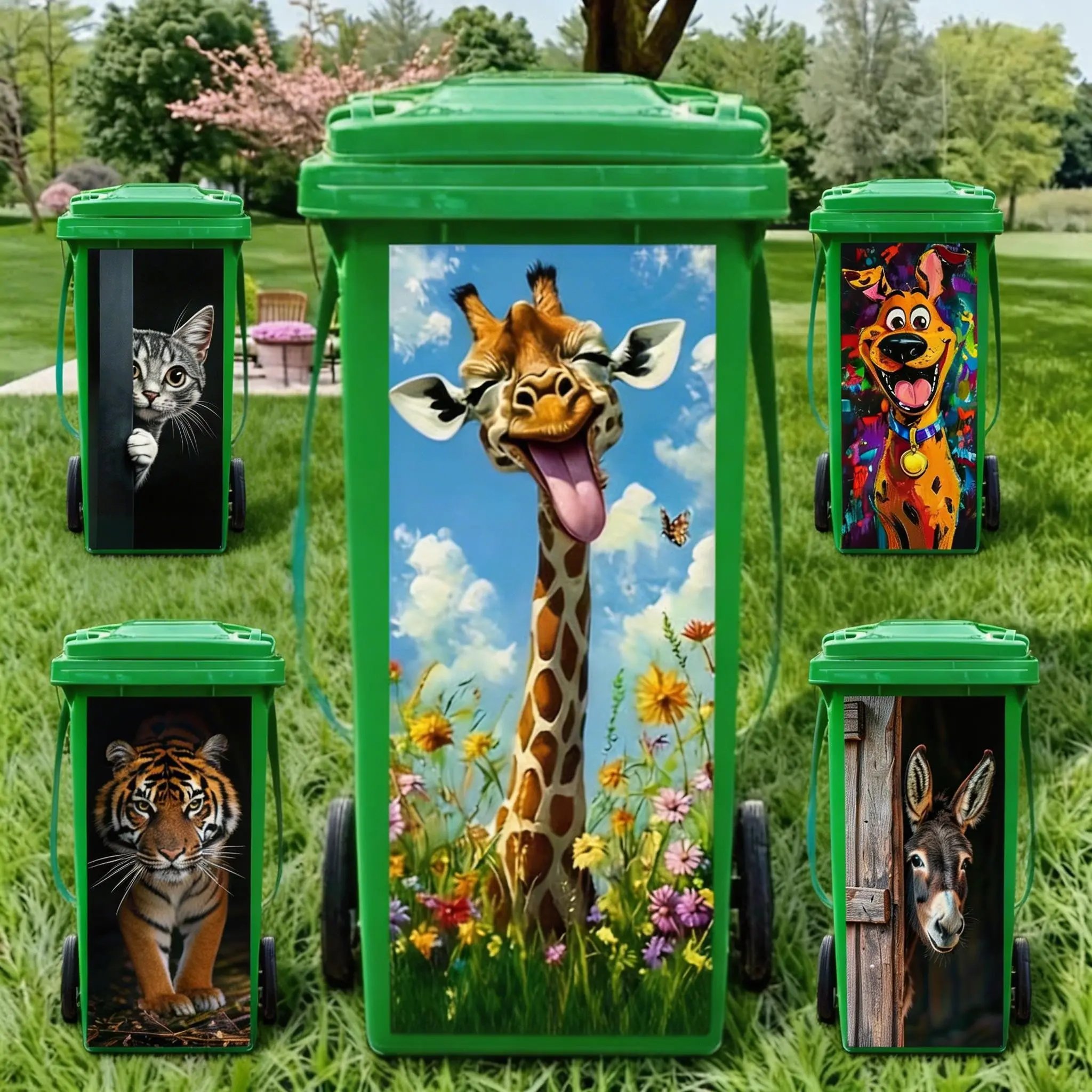 ✨ Colorful Cartoon Trash Can Stickers