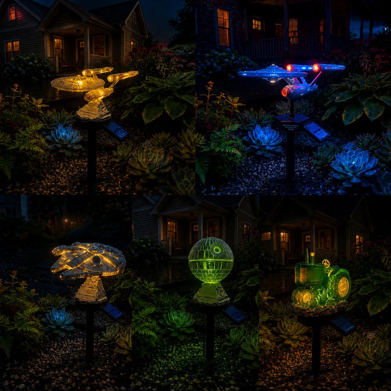 🚀 Sci-Fi Starship Solar Garden Light ✨ Turn Your Garden Into a Galactic Escape