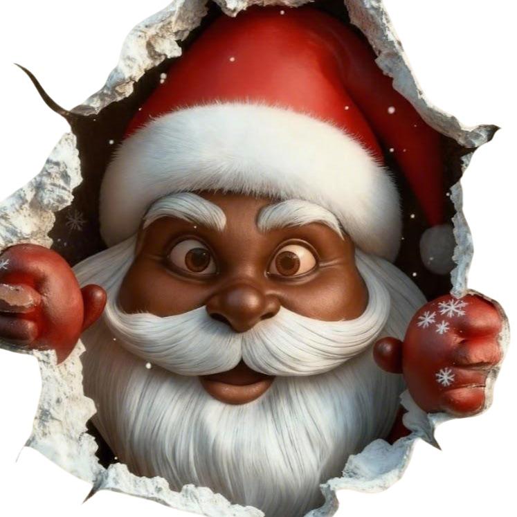 🎅✨ Santa Breaking Through the Wall 3D Christmas Decal 🎄