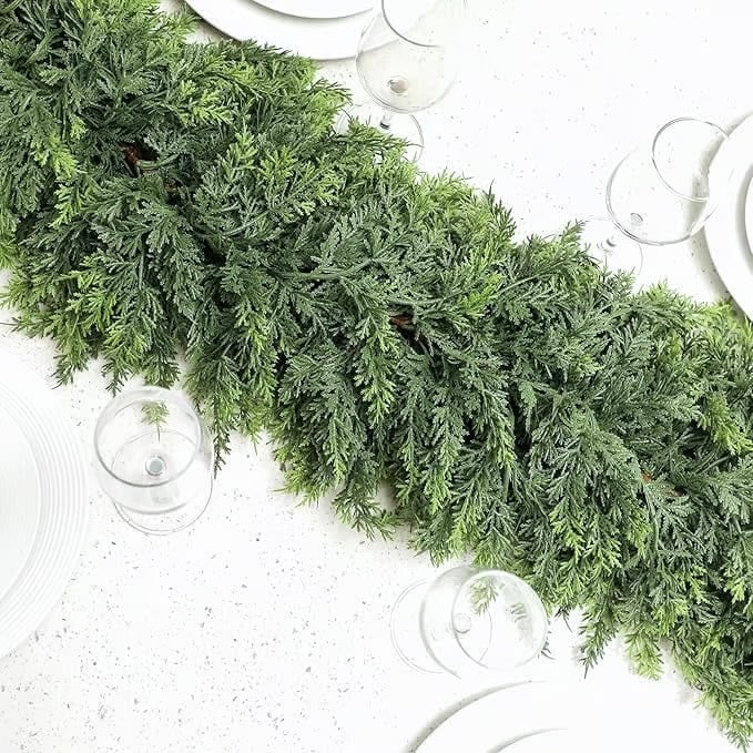 ⛄Holiday Artificial Cypress Leaf Vine Wreath🎄(1.8m)