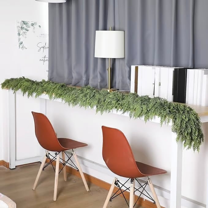 ⛄Holiday Artificial Cypress Leaf Vine Wreath🎄(1.8m)