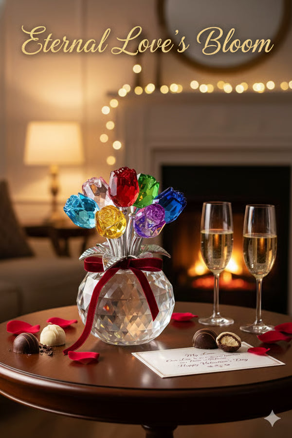 Crystal Rose in Vase – A Timeless Keepsake