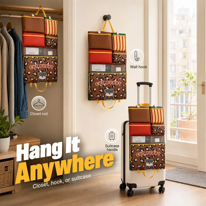 ✈️ Foldable Hanging Travel Organizer Bag – Keep Your Suitcase Neat & Organized