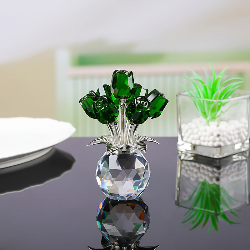 Crystal Rose in Vase – A Timeless Keepsake