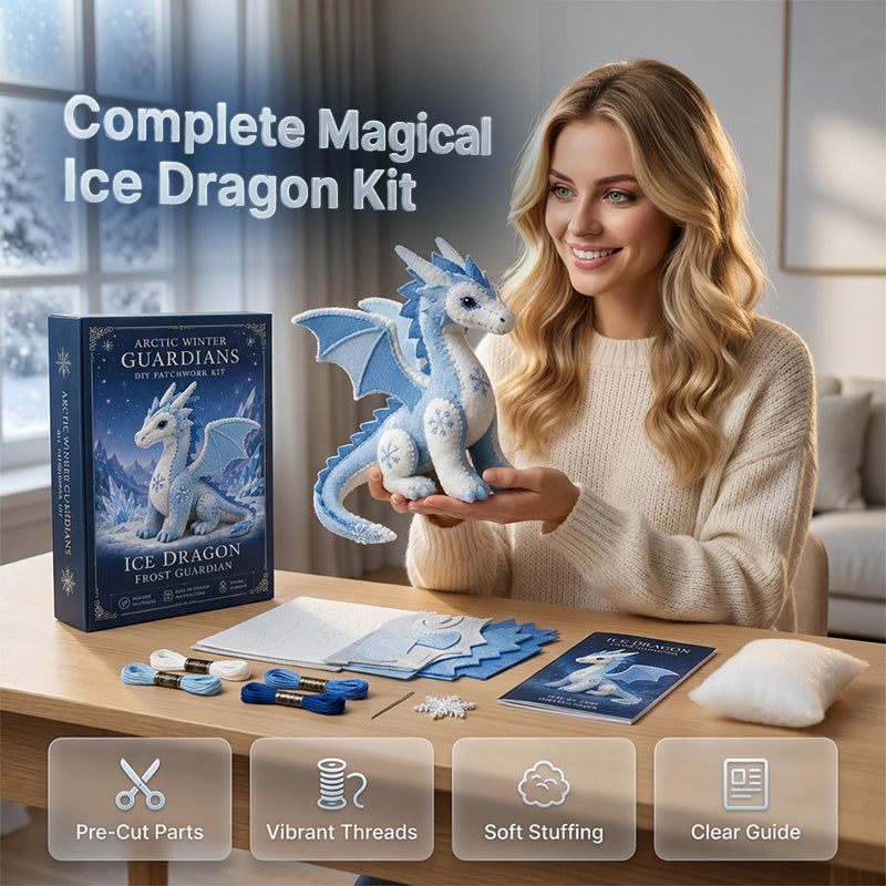 DIY Ice Dragon Felt Sewing Kit – Create Your Own Magical Winter Guardian