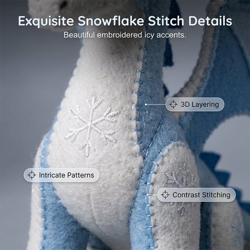 DIY Ice Dragon Felt Sewing Kit – Create Your Own Magical Winter Guardian