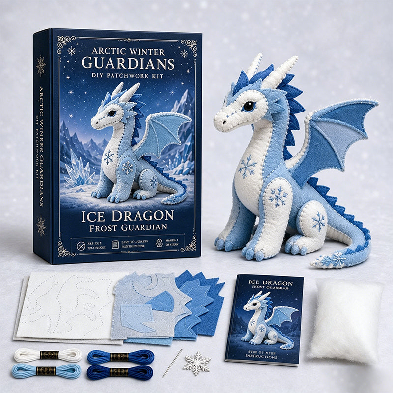 DIY Ice Dragon Felt Sewing Kit – Create Your Own Magical Winter Guardian