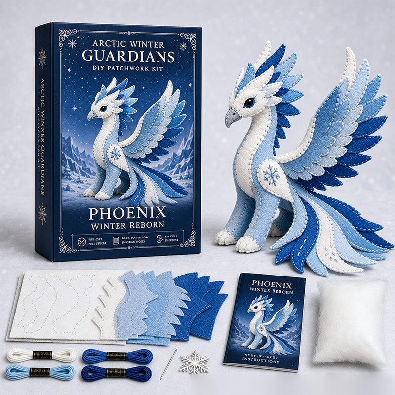 DIY Ice Dragon Felt Sewing Kit – Create Your Own Magical Winter Guardian