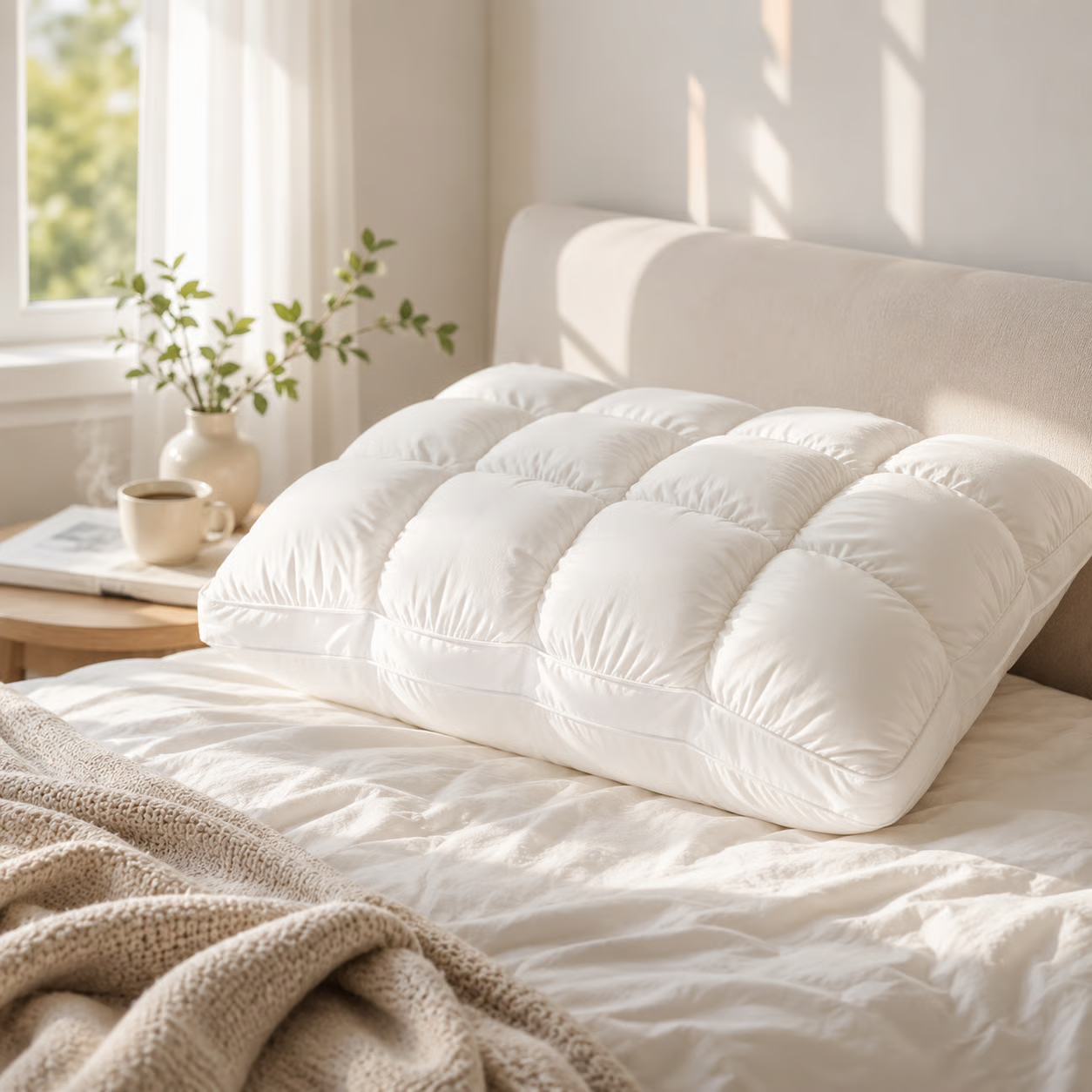 Mellow Puff Pillow ☁️ | Quilted Cloud-Loft Design for Side, Back & Stomach Sleepers 🌙✨
