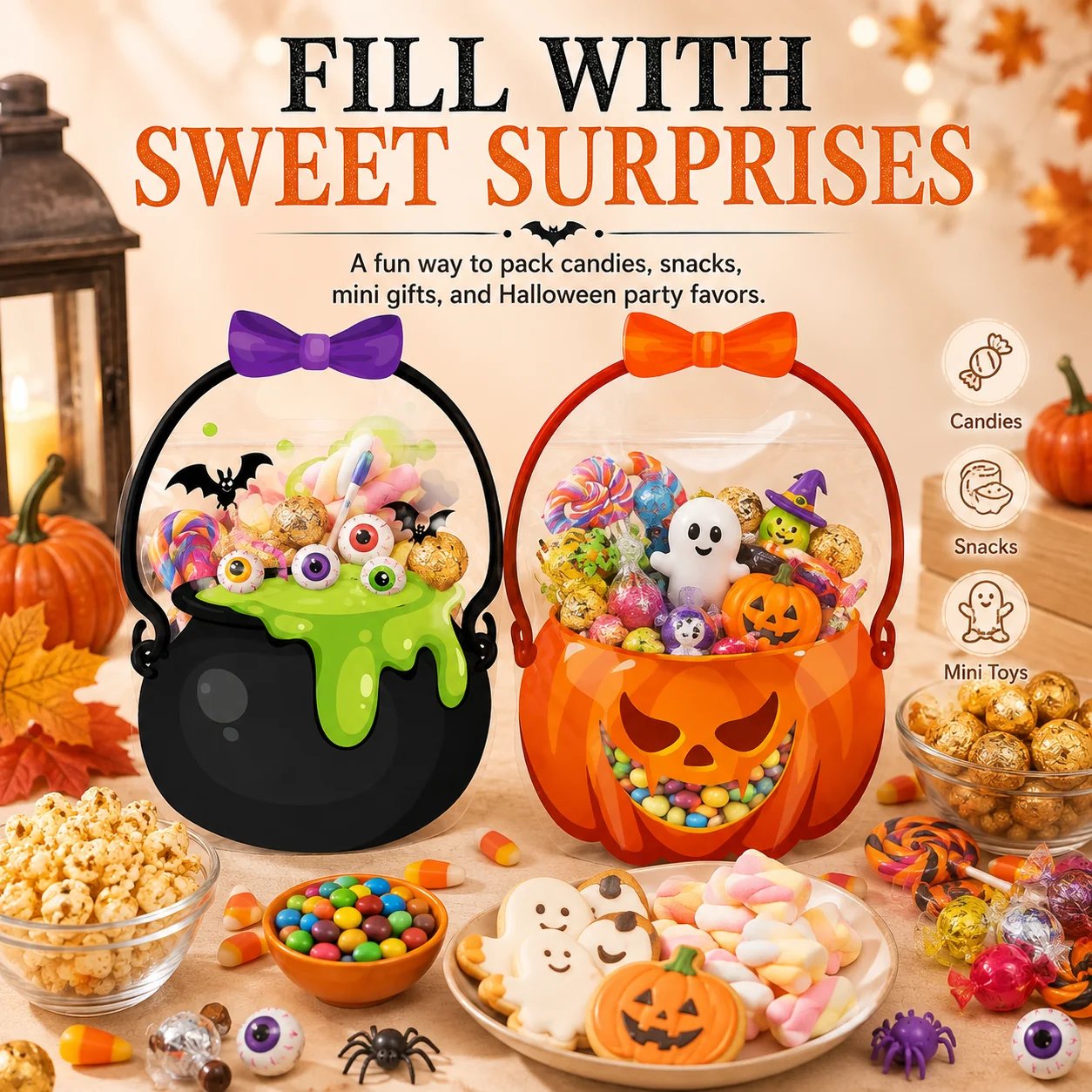 🔥Last Day 70% OFF - 🎃Halloween Plastic Goodie Bags