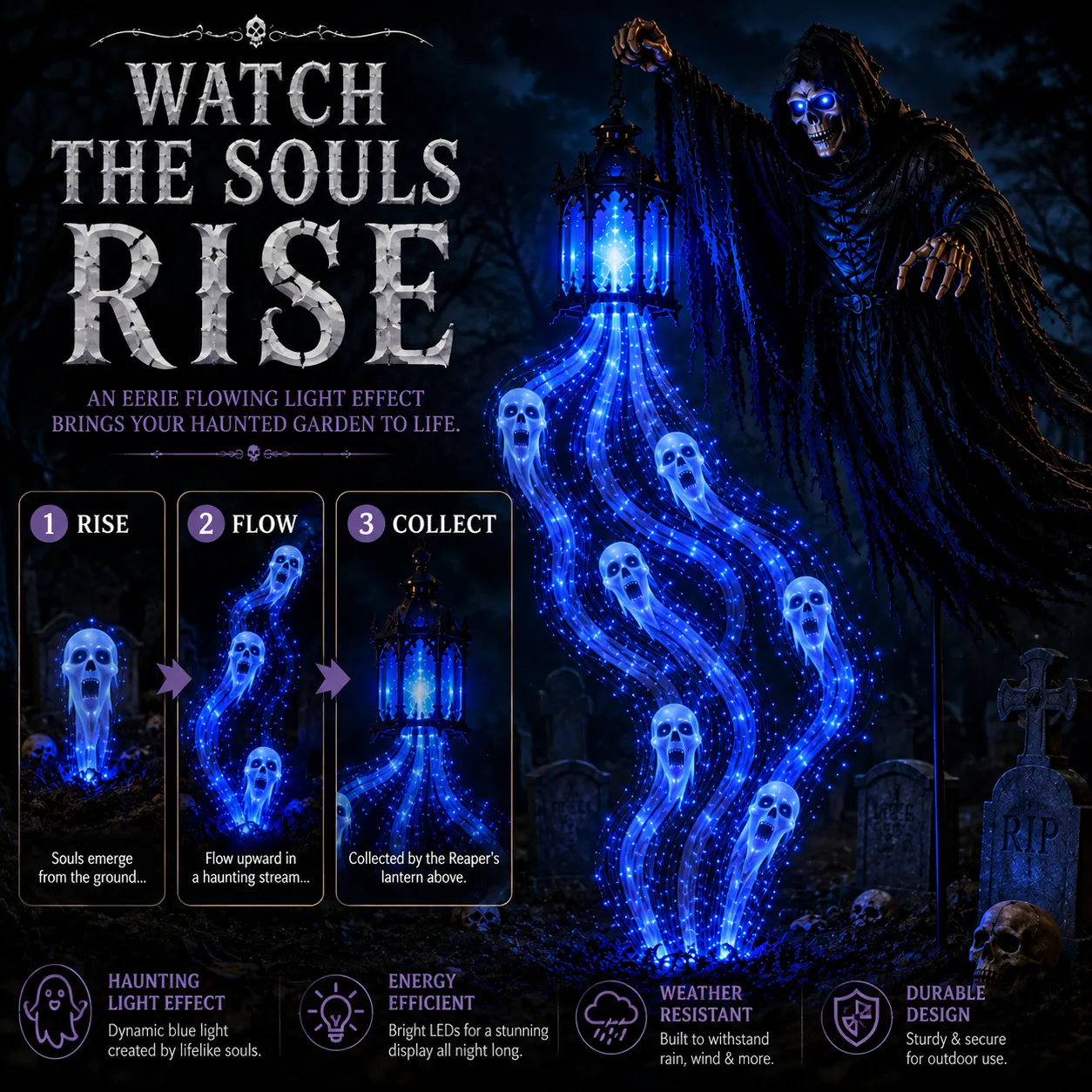 🎁Today 50% OFF🎁 - 💀Halloween Soul Harvester Animated Garden Light