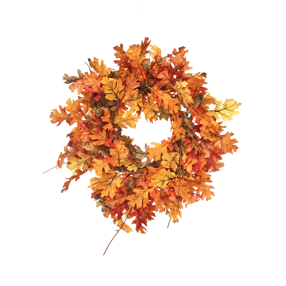 24 inch golden oak leaf fall wreath for autumn door decor