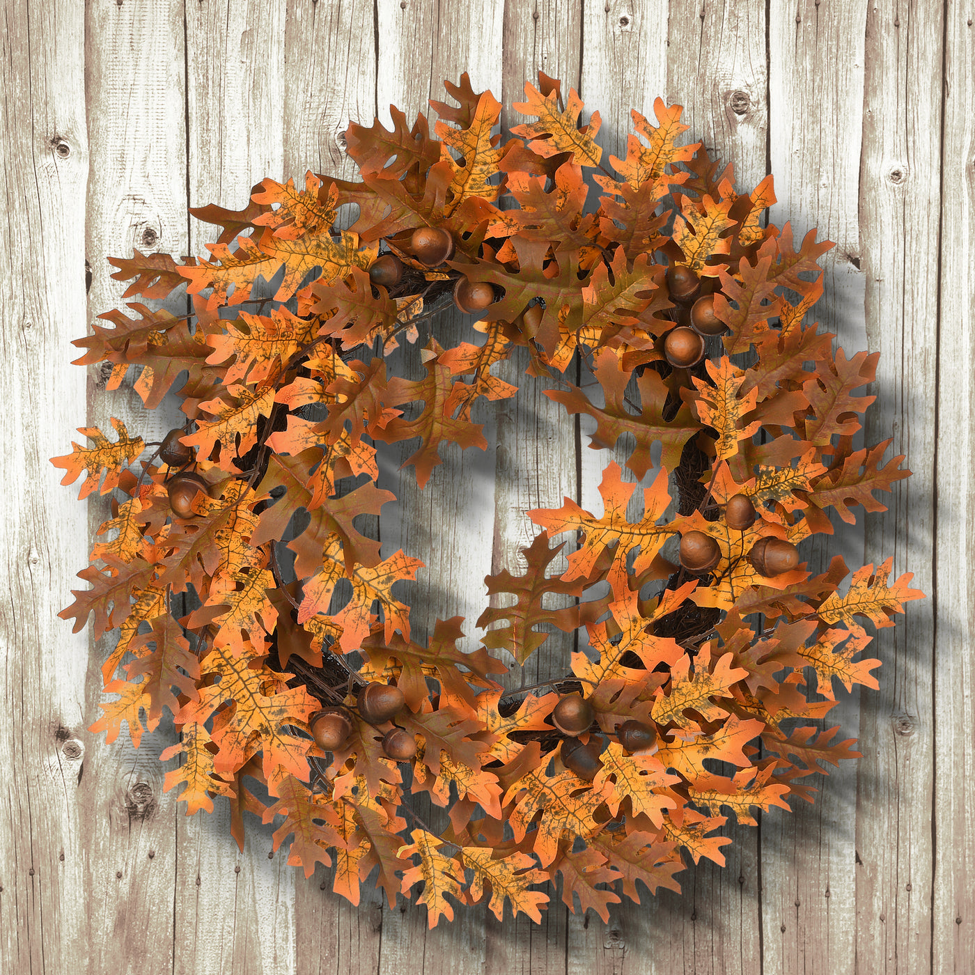 Golden oak leaf fall wreath lifestyle image 2