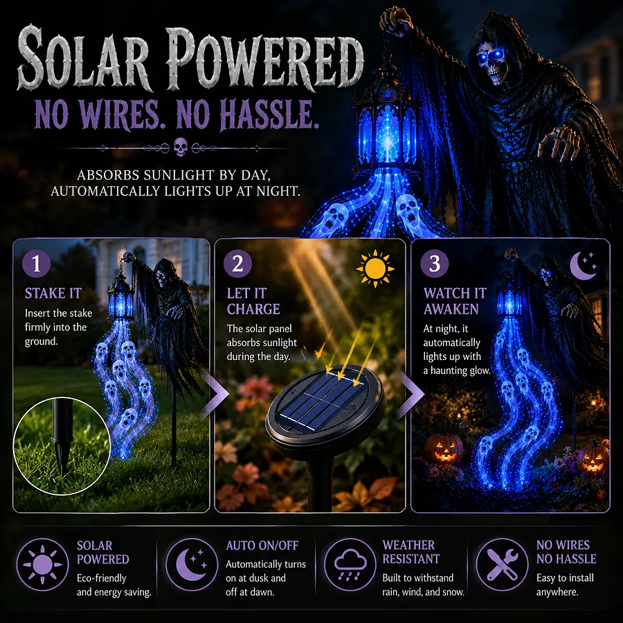 🎁Today 54% OFF🎁💀Halloween Soul Harvester Animated Garden Light