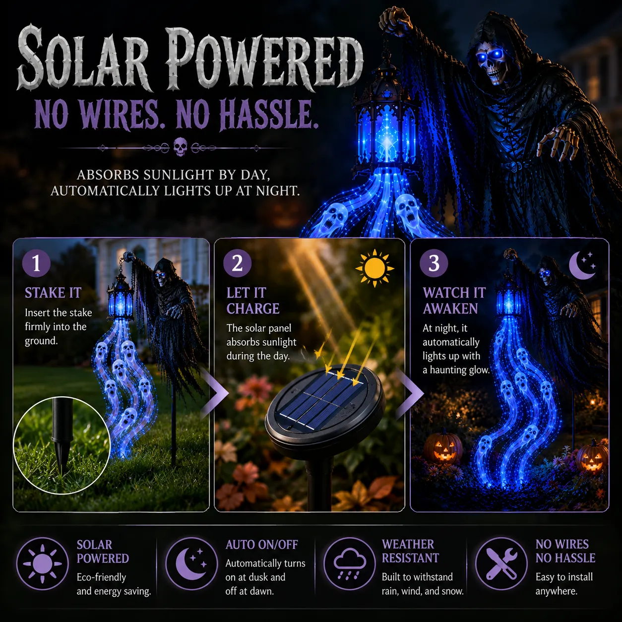 🎁Today 50% OFF🎁 - 💀Halloween Soul Harvester Animated Garden Light