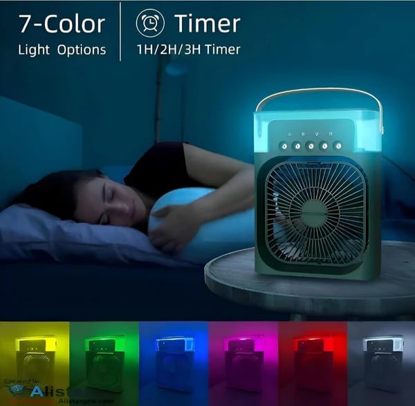 ❄️ 3-in-1 Portable Humidifying Spray Fan | Mini Cooling Fan with Mist Humidifier & LED Light for Home, Office & Travel