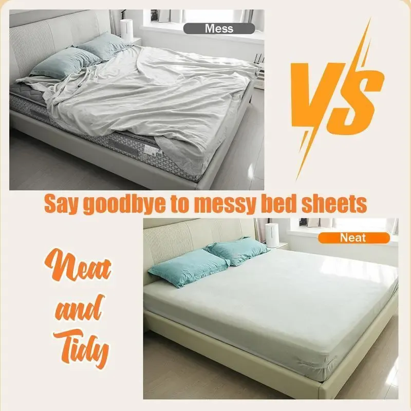 🛏️ 4-Pack Heavy-Duty Bed Sheet Clips – Secure Mattress Corner Holders for a Snug, Stay-Put Fit