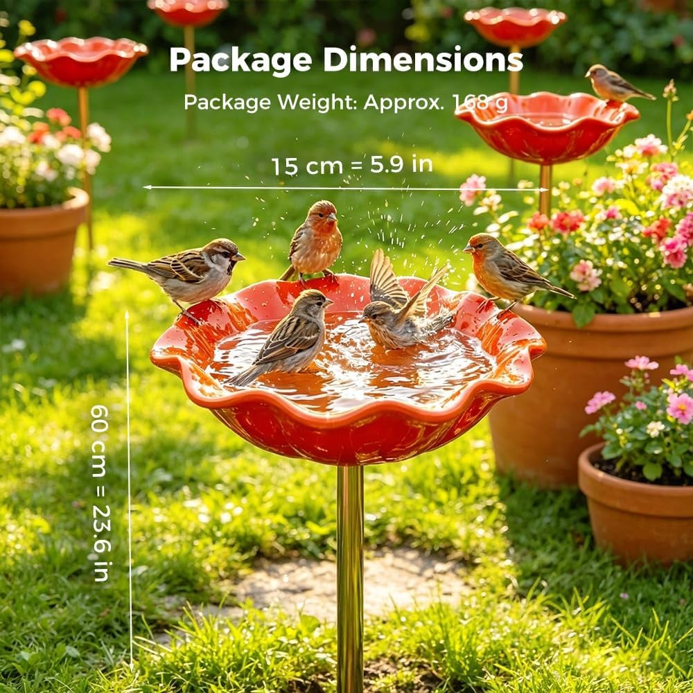 WravionTM 🌟Last Day Promotion🎁Handmade Metal Flower Garden Stake Bird Bath