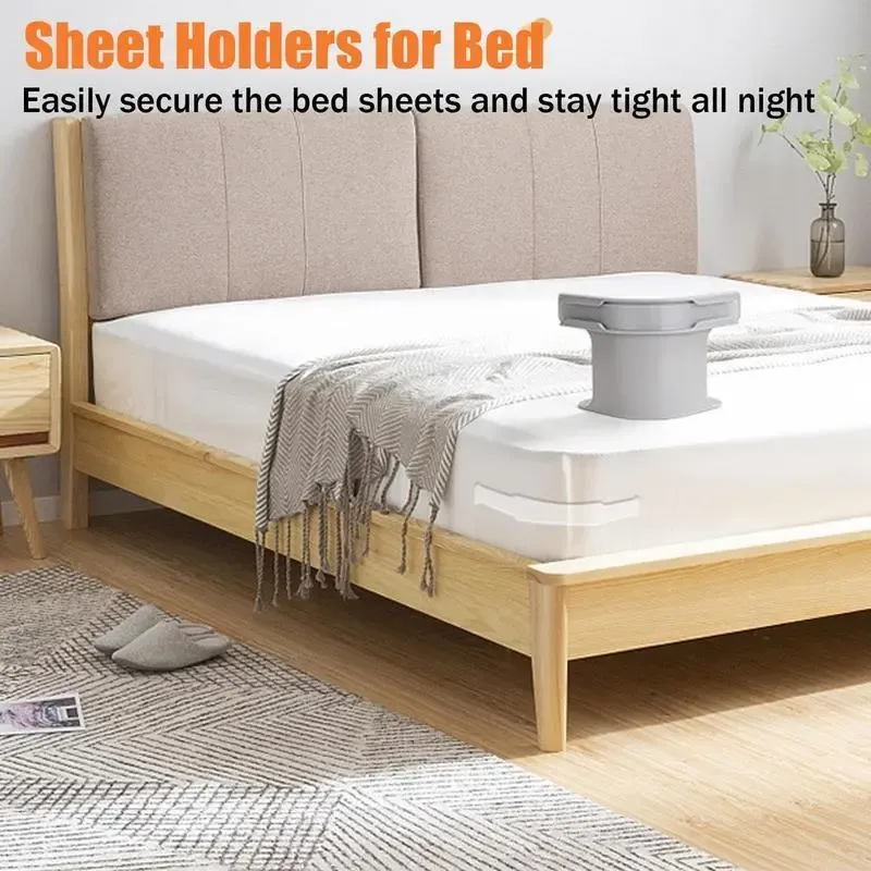 🛏️ 4-Pack Heavy-Duty Bed Sheet Clips – Secure Mattress Corner Holders for a Snug, Stay-Put Fit