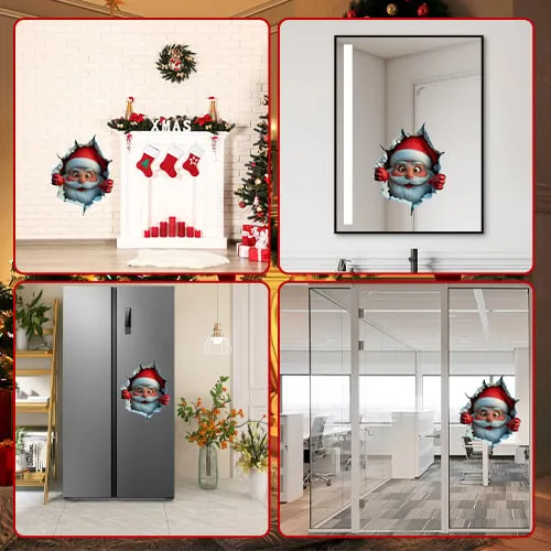 🎅 Santa Claus Wall Decal – Festive Christmas Wall Sticker for Holiday Home Décor