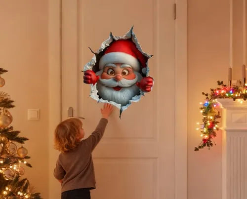🎅 Santa Claus Wall Decal – Festive Christmas Wall Sticker for Holiday Home Décor
