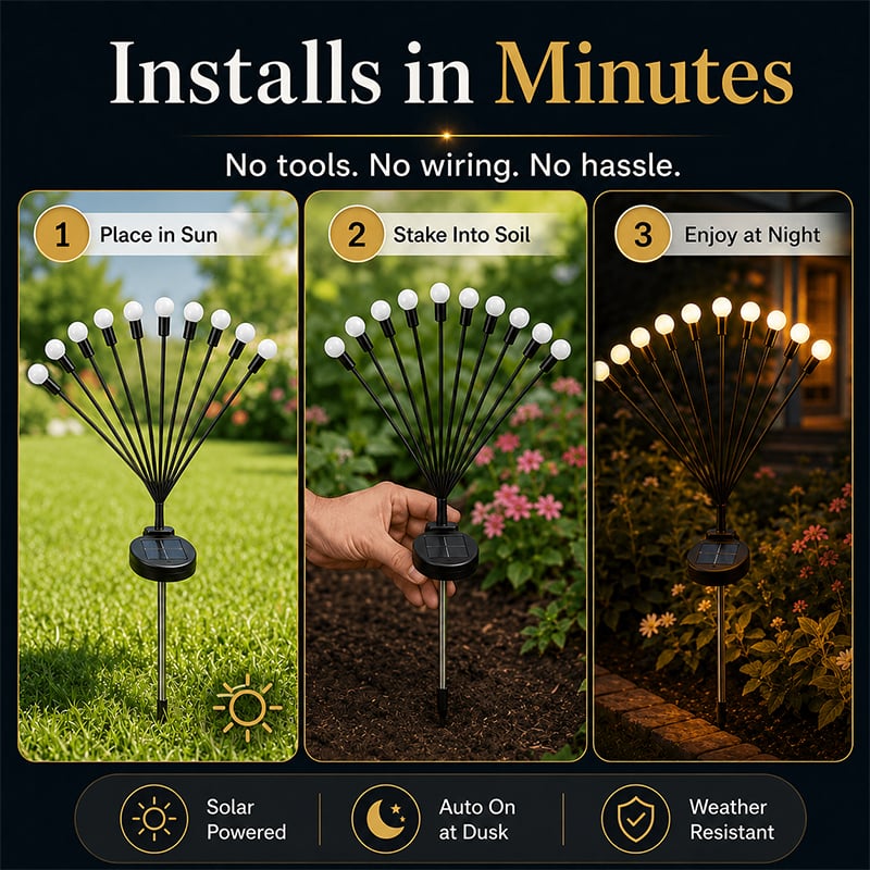 ✨ Solar Firefly Garden Stake Lights – Outdoor Swaying Yard Décor