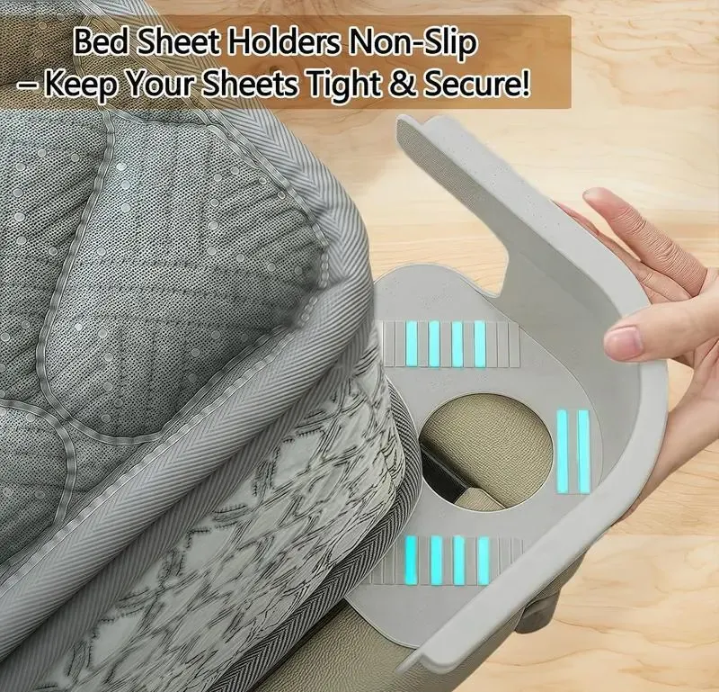 🛏️ 4-Pack Heavy-Duty Bed Sheet Clips – Secure Mattress Corner Holders for a Snug, Stay-Put Fit