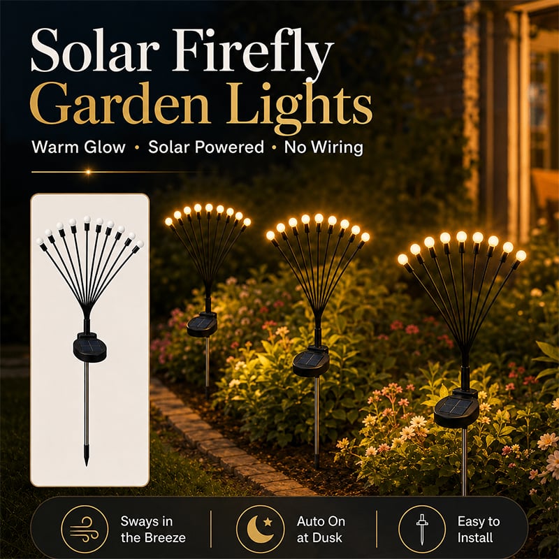 ✨ Solar Firefly Garden Stake Lights – Outdoor Swaying Yard Décor