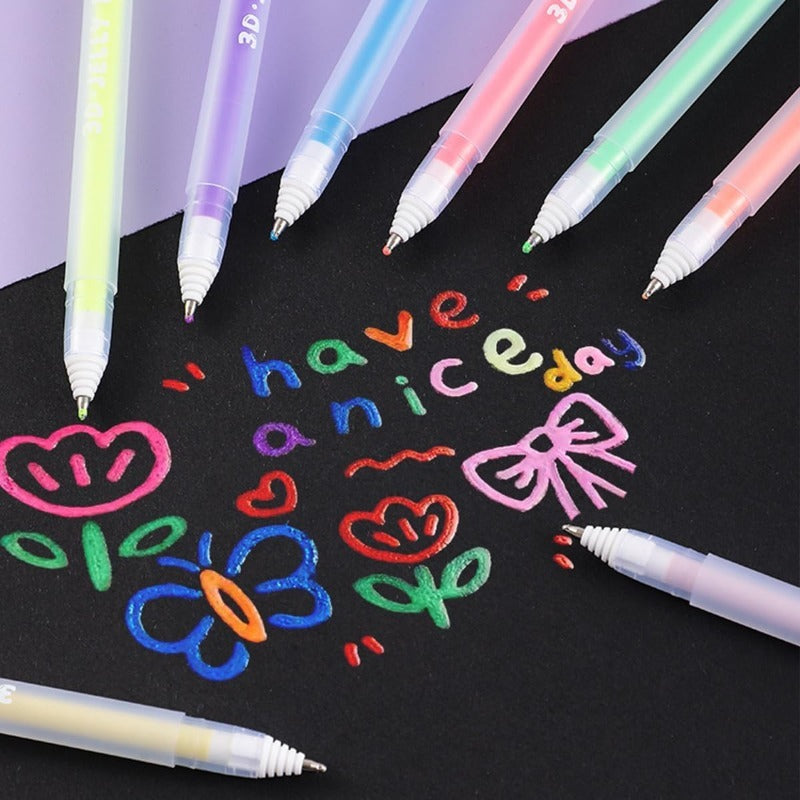 ✨ Vibrant 3D Raised Ink Pens – Create Bold, Textured Designs
