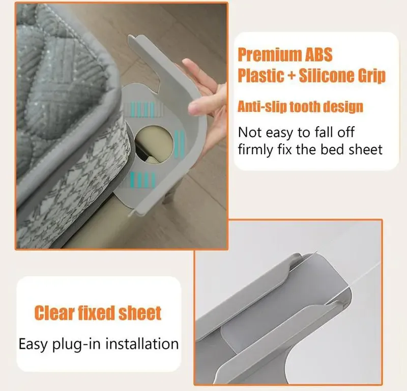 🛏️ 4-Pack Heavy-Duty Bed Sheet Clips – Secure Mattress Corner Holders for a Snug, Stay-Put Fit