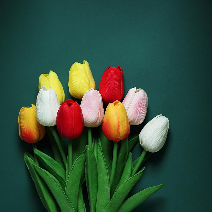 🌷 Real Touch Faux Tulip Bouquet – Lifelike Artificial Tulips for Elegant Home & Garden Décor
