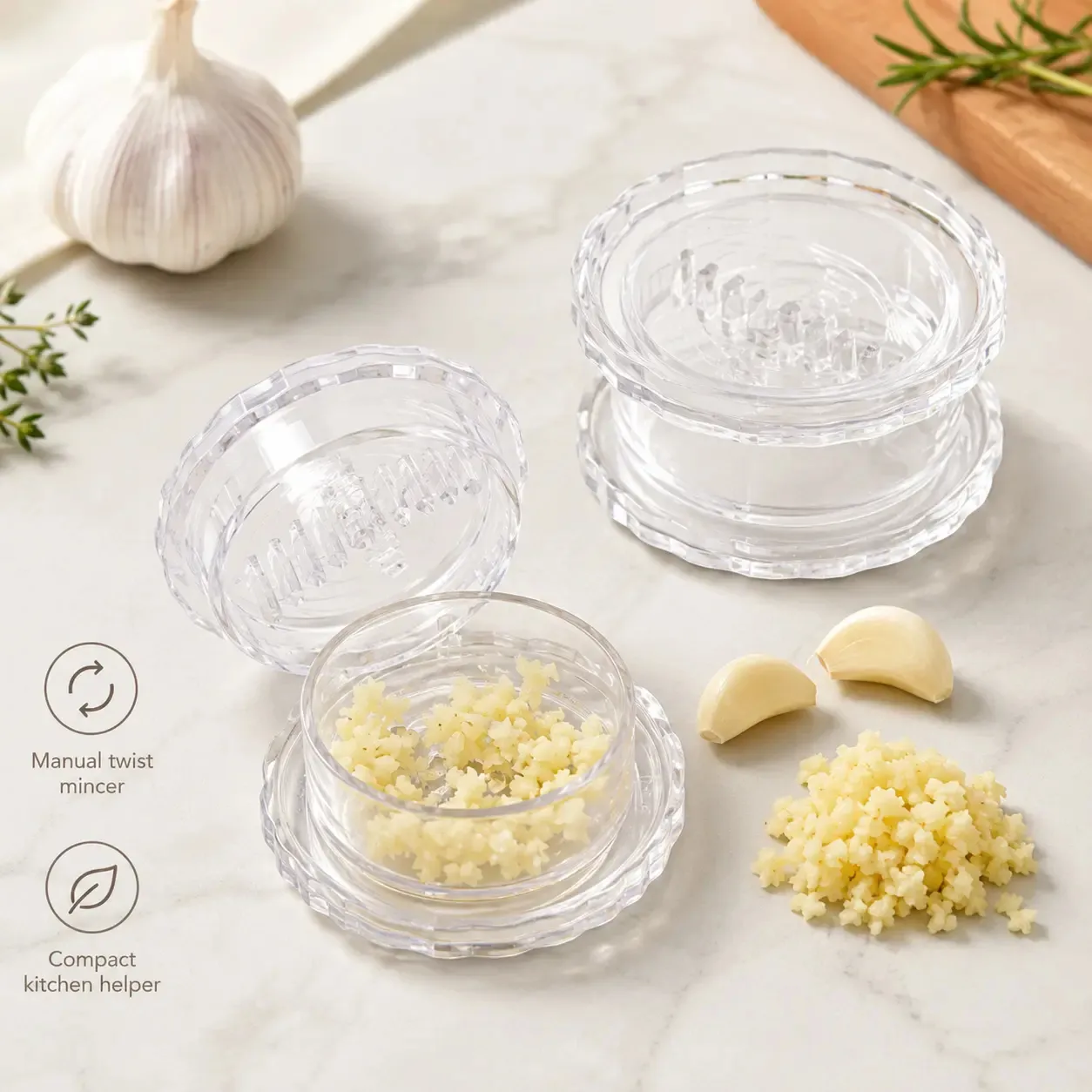2PCS Manual Garlic & Ginger Chopper – Handheld Food Mincer for Quick Meal Prep | Buy 1, Get 1 FREE