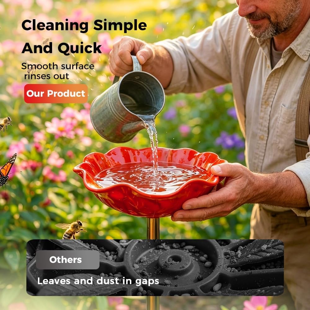 WravionTM 🌟Last Day Promotion🎁Handmade Metal Flower Garden Stake Bird Bath