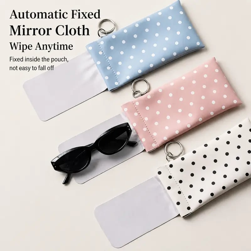 🕶️ Soft PU Leather Sunglasses Case – Protective Eyeglasses Pouch with Elastic Opening