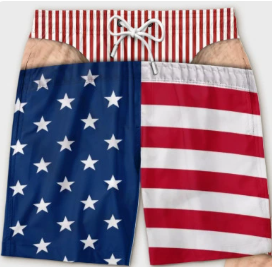 ✨49% OFF ✨Fun Patriotic Men's Swim Trunks✨ - Personalized Birthday Gifts For Husband, Son, Grandson, Brother, Grandpa, Dad, Yourself - Warning Wide Load