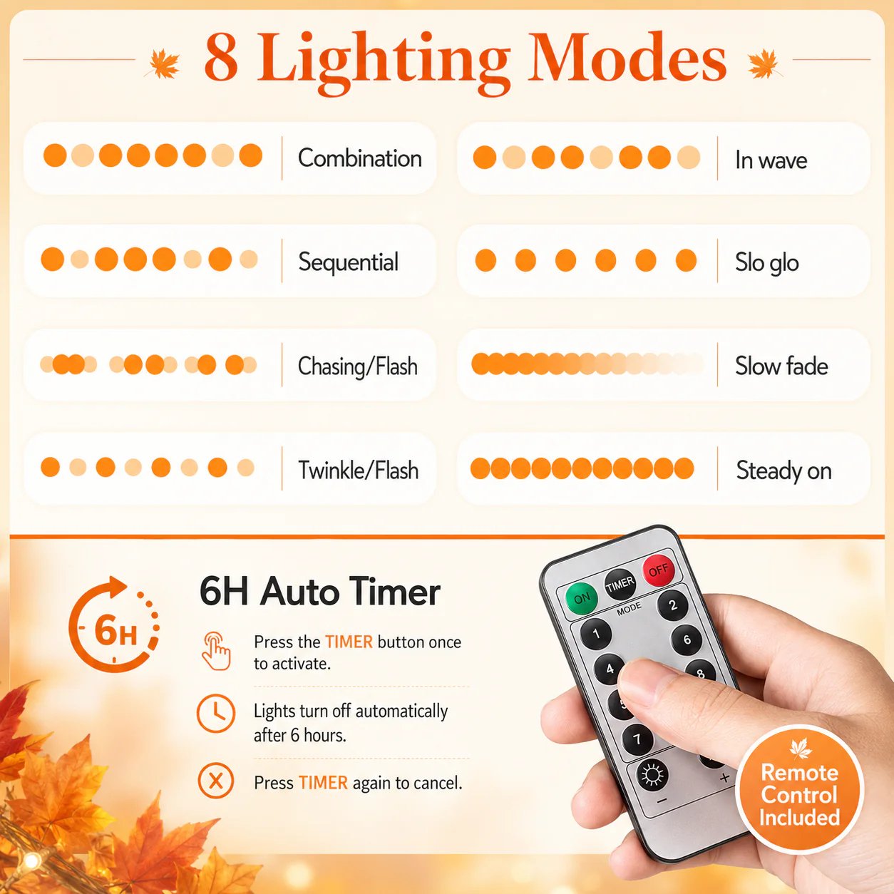 🍁👻 LED Light-Up Swinging Ghost with Maple Leaves – Halloween Hanging Decoration