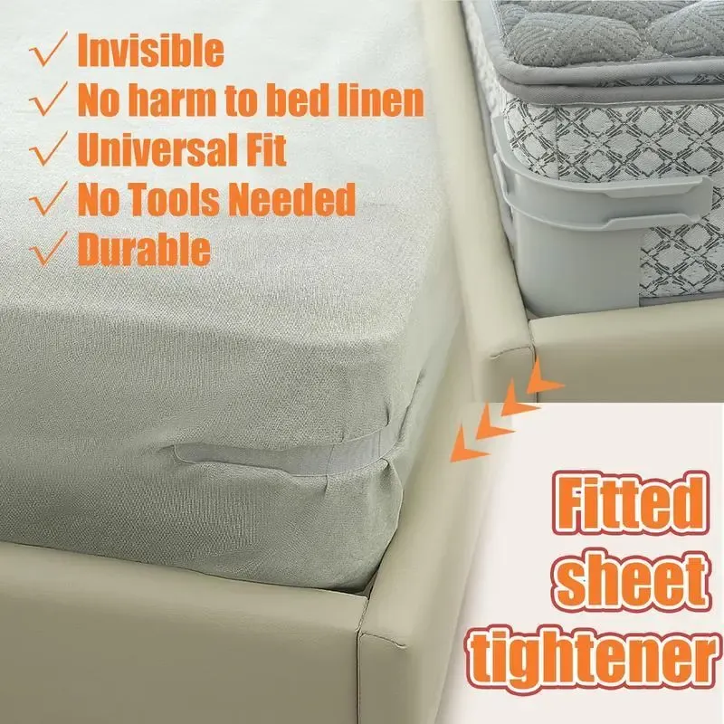 🛏️ 4-Pack Heavy-Duty Bed Sheet Clips – Secure Mattress Corner Holders for a Snug, Stay-Put Fit