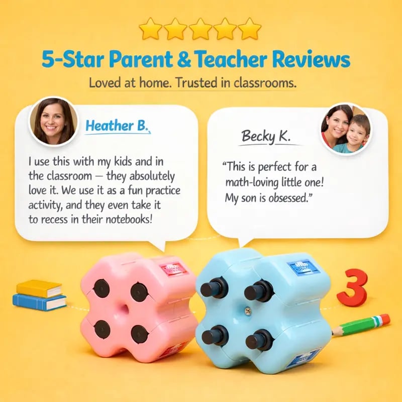 ✏️ 4-in-1 Math Stamp Roller – Make Math Practice Fun & Easy