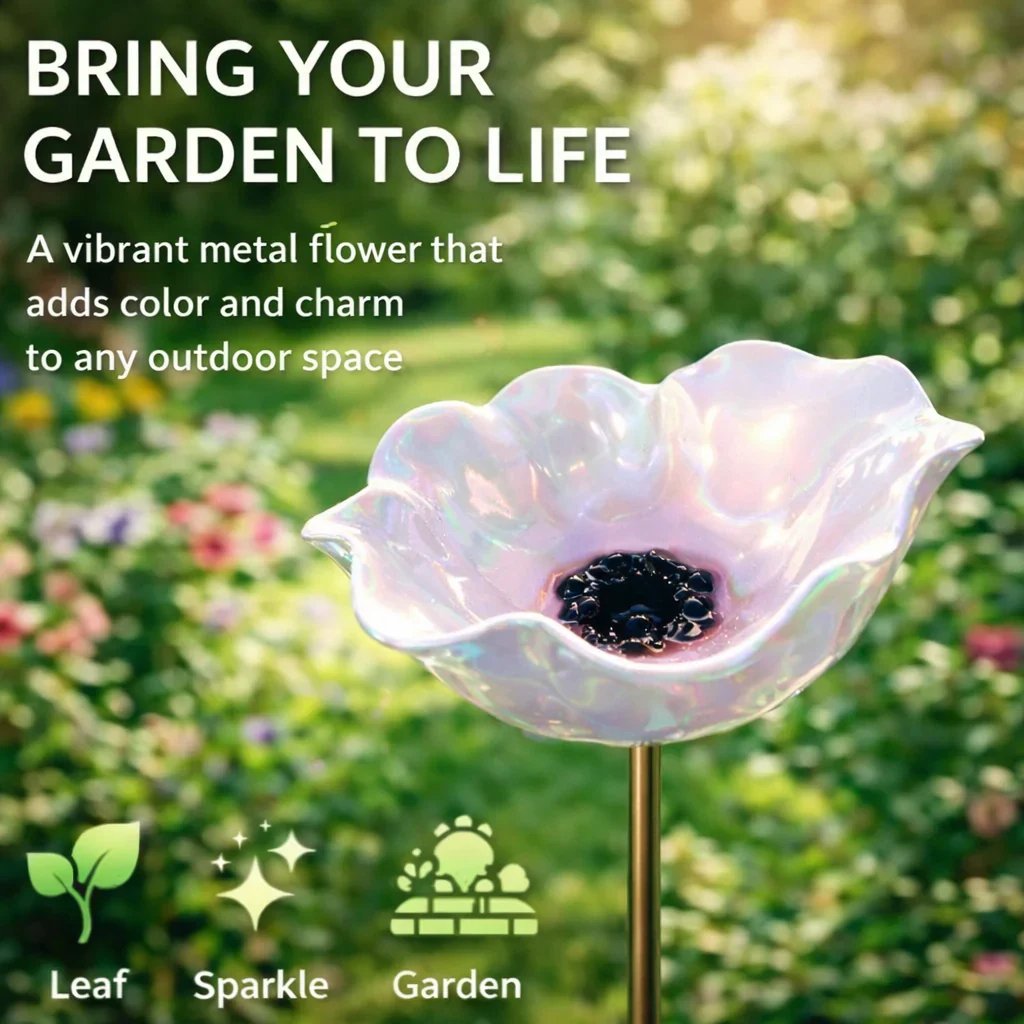 WravionTM 🌟Last Day Promotion🎁Handmade Metal Flower Garden Stake Bird Bath