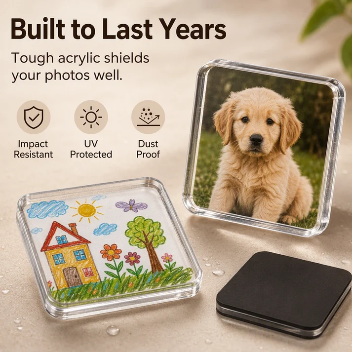✨ Clear Acrylic DIY Fridge Magnet Kit – Create Your Own Personalized Photo Magnets