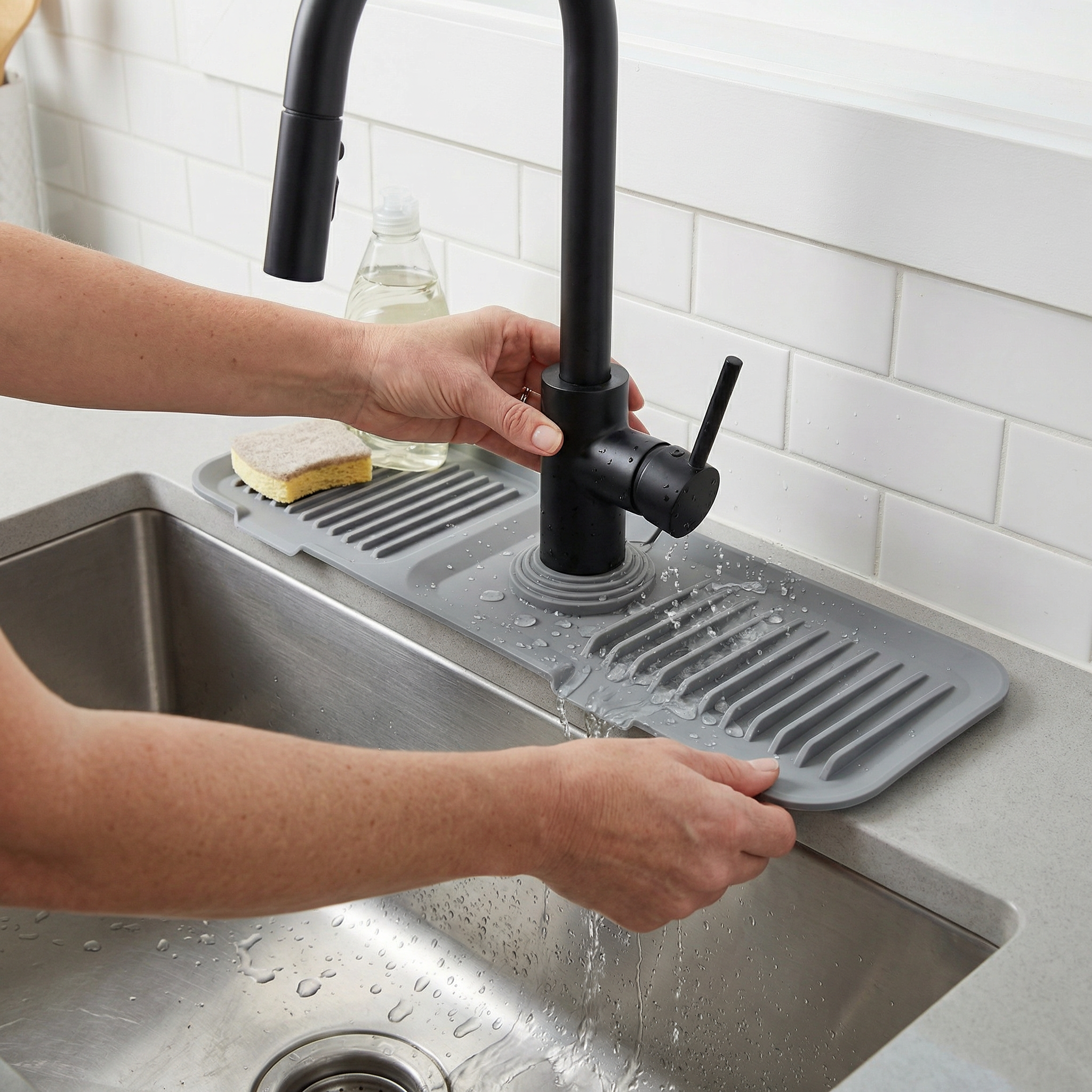 🧼 Silicone Sink Splash Guard & Faucet Mat | Waterproof Kitchen Counter Protector & Water Splash Catcher